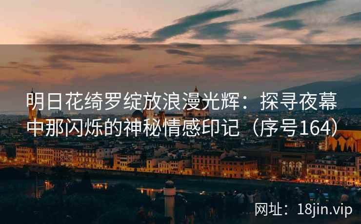 明日花绮罗绽放浪漫光辉：探寻夜幕中那闪烁的神秘情感印记（序号164）  第2张